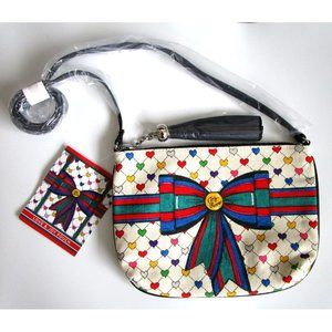 Brighton Purse/Handbag "Love & Joy" Pouch Crossbody NWT/ Tassel Bow/Heart Design